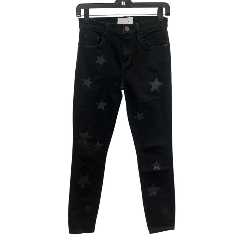 Current/Elliott High Rise Stiletto Skinny Jeans Black Star Women’s Size 24